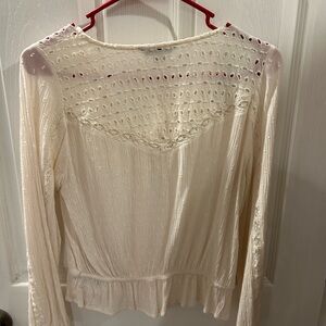 American Eagle. Women’s small, long sleeve, cream dress shirt.